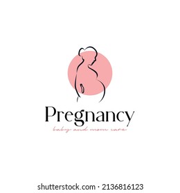 Pregnant woman logo vector design