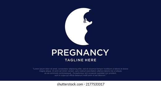 Pregnant woman logo vector design.