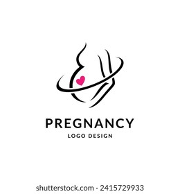 Pregnant woman logo vector design template