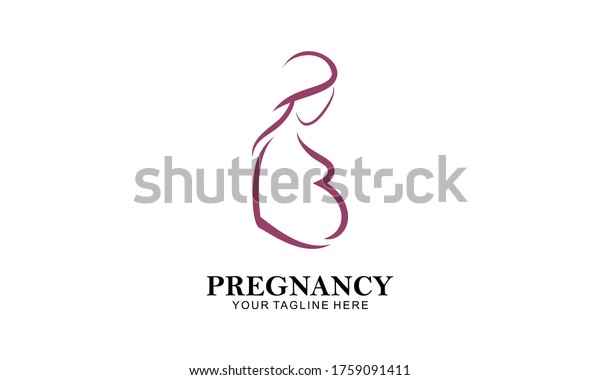 Pregnant Woman Logo Vector Design Stock Vector Royalty Free