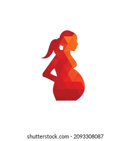Pregnant woman logo. pregnant women vector icon template.