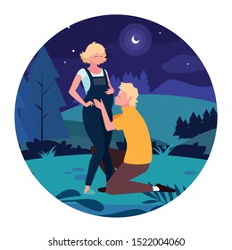Pregnant woman and man design, Couple family love pregnancy maternity and expecting theme Vector illustration