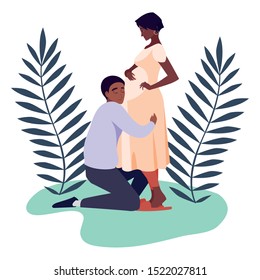 Pregnant woman and man design, Couple family love pregnancy maternity and expecting theme Vector illustration