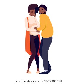 Pregnant woman and man design, Couple family love pregnancy maternity and expecting theme Vector illustration