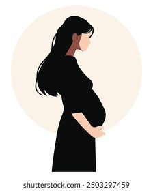 Pregnant Woman, Maternity and Expecting Mother Design - Flat Vector Illustration