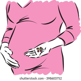 pregnant woman with medications or drugs