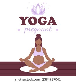 Pregnant woman meditating in lotus position