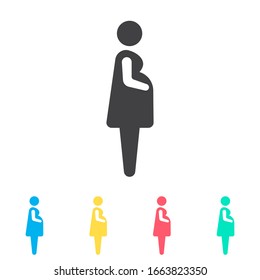 Pregnant woman multi color icon set. Simple glyph, flat vector of family icons for ui and ux, website or mobile application
