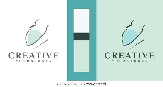 pregnant woman nature logo vector design. The mother is pregnant with her baby