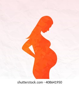 Pregnant woman on a beautiful background. Waiting for a miracle.