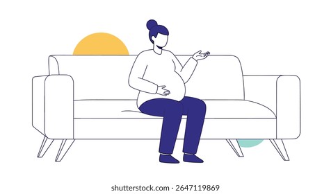 Pregnant Woman on Couch Relaxation and Well being for Mother and Future Child