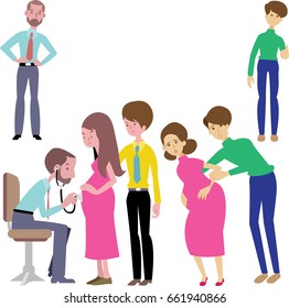 Pregnant woman on reception at the doctor
