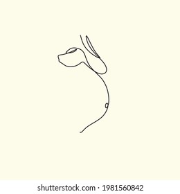 Pregnant woman one line drawing on white isolated background. Vector illustration
