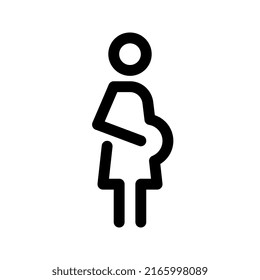 Pregnant woman outline icon. Editable stroke. Vector graphics