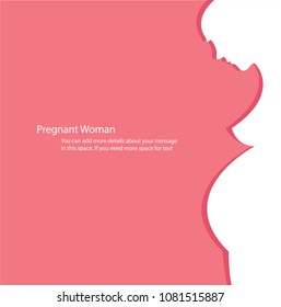 pregnant woman with pink background vector illustration 