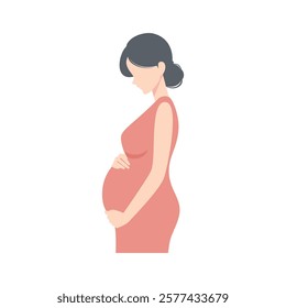pregnant woman portrait vector illustration