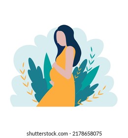 Pregnant woman, pregnancy illustration, maternity flat vector illustration