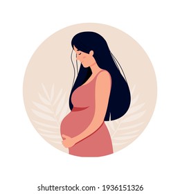 pregnant woman. Pregnancy and motherhood. Waiting for a baby.Vector illustration in flat style