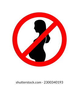 Pregnant woman prohibited sign. Red circle cross out Background illustration..eps