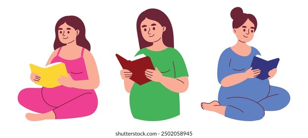 Pregnant Woman Reading Book  Relax