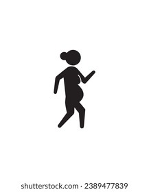 pregnant woman running icon, vector best flat icon.