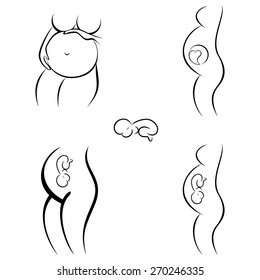 pregnant woman - set