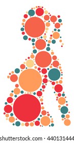 Pregnant woman shape vector design by color point