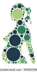 Pregnant woman shape vector design by color point