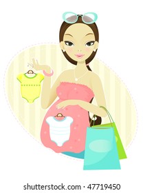 Pregnant woman shopping