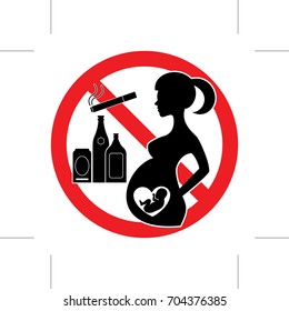 The pregnant woman should not drink and smoke.