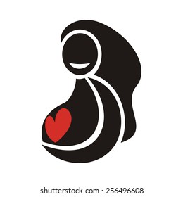 Pregnant woman sign vector illustration