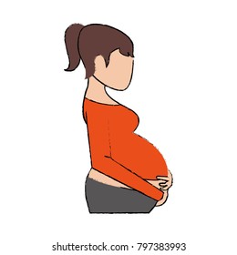 Pregnant woman silhouette
