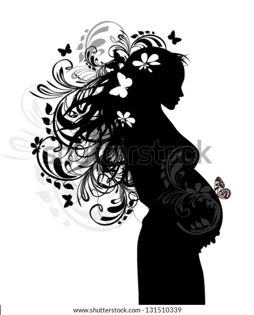 Download Pregnant Woman Silhouette Stock Vector Royalty Free 131510339