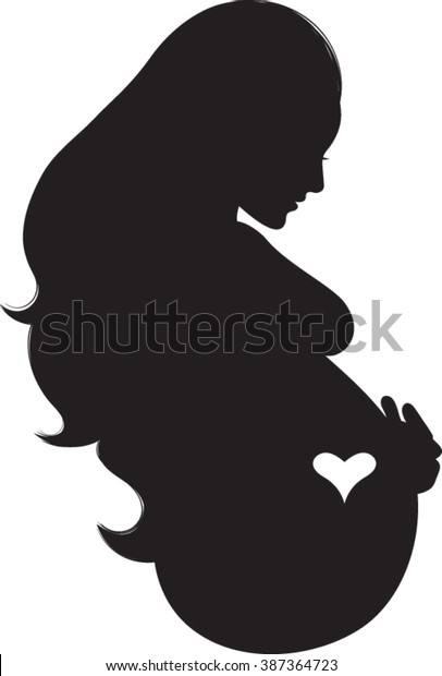 Pregnant Woman Silhouette Clipart Vector Illustration Stock Vector ...