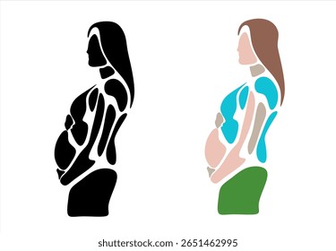 Pregnant Woman Silhouette - Modern and Abstract