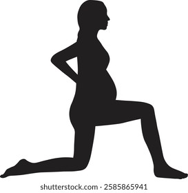 Pregnant Woman Silhouette on White Background. Vector Illustration.