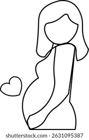 Pregnant woman silhouette, representing motherhood and joy.