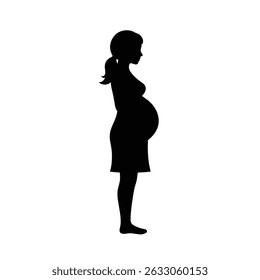 Pregnant woman silhouette side profile expecting mother.