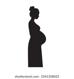 pregnant woman silhouette side view