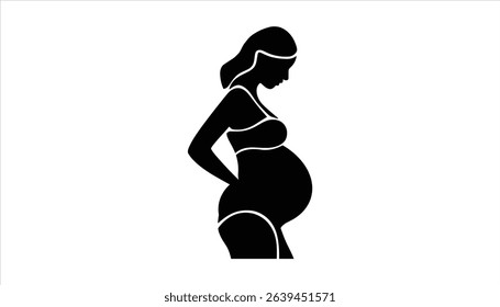 Pregnant Woman Silhouette Vector Design