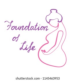 Pregnant woman silhouette vector illustartion