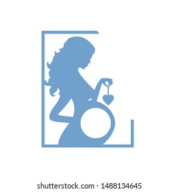 Pregnant woman silhouette Vector illustration