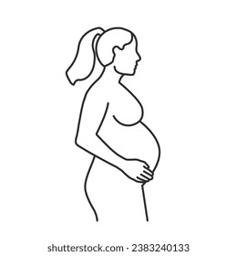 pregnant woman silhouette -vector illustration