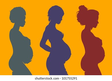 pregnant woman silhouettes