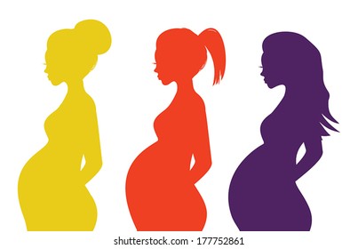 Pregnant woman silhouettes