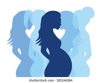 Pregnant woman silhouettes