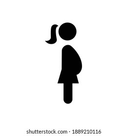 
Pregnant Woman Simple Black Icon Vector Illustration