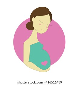 Pregnant Woman Simple Sketch