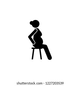 pregnant woman, sit icon. Element of pregnant icon for mobile concept and web apps. Pictogram pregnant woman, sit icon can be used for web and mobile