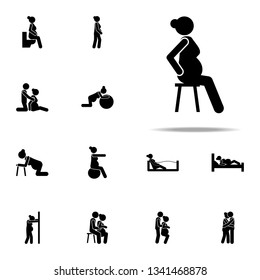 pregnant woman, sit icon. Pregnant woman icons universal set for web and mobile